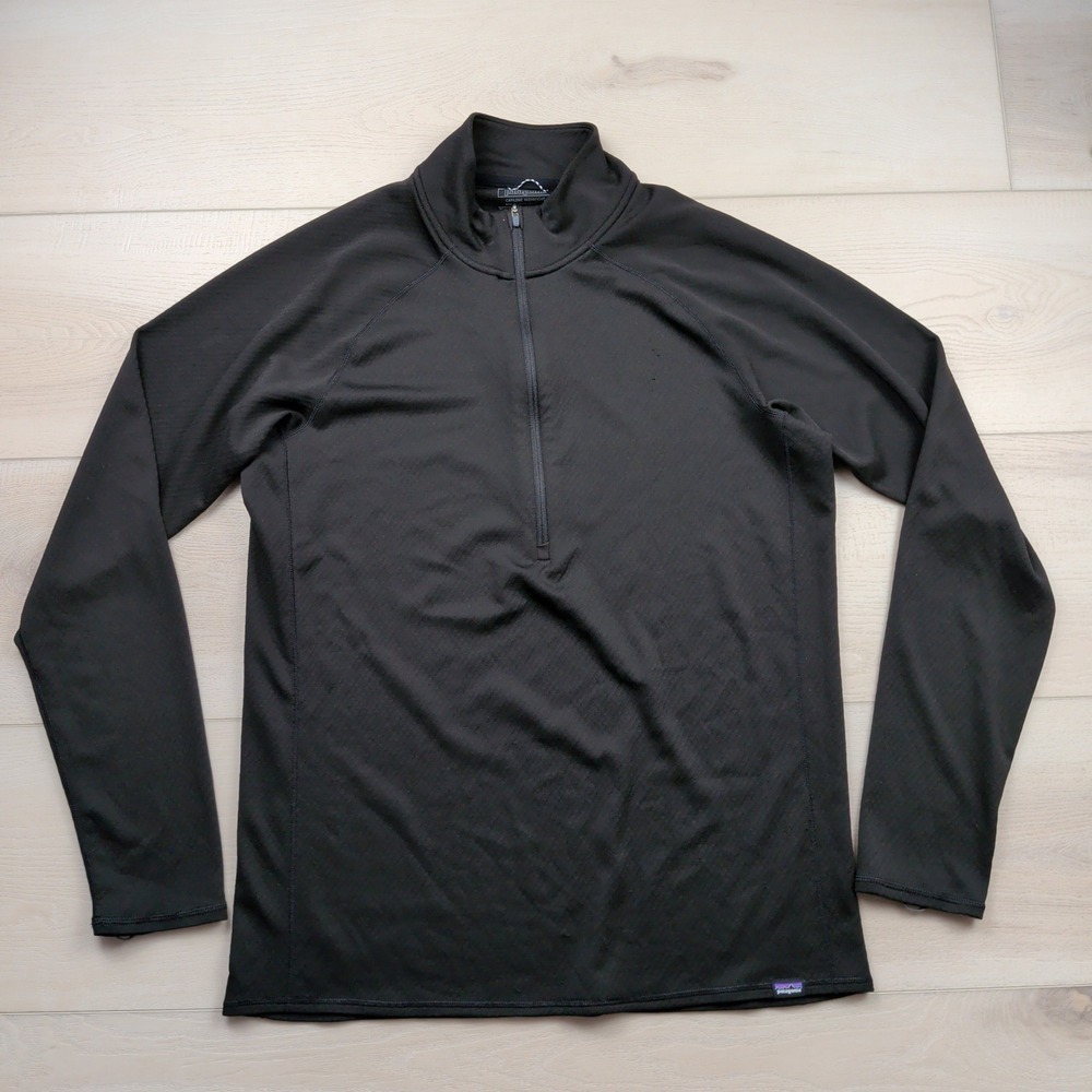 Patagonia Capilene Midweight 1/2 Zip Baselayer Black Pullover 44447 Mens Large